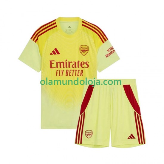 Camisola Arsenal Guarda-redes Criança Equipamento Primeiro 2025-2026 Manga Curta
